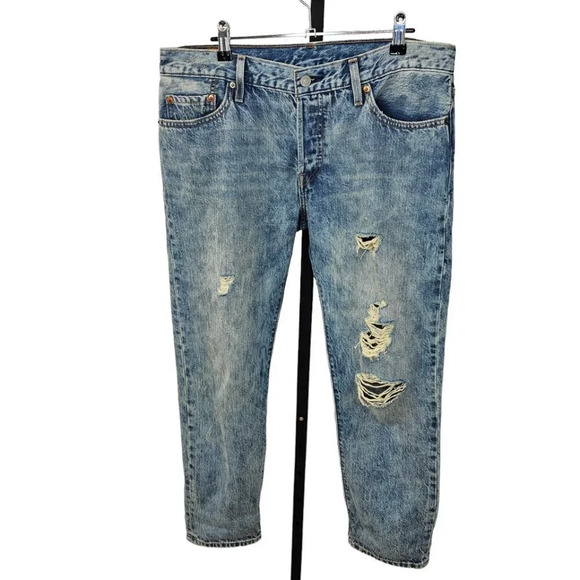Levi's Womens 501 Distressed Jeans Size  29 - Picture 1 of 7